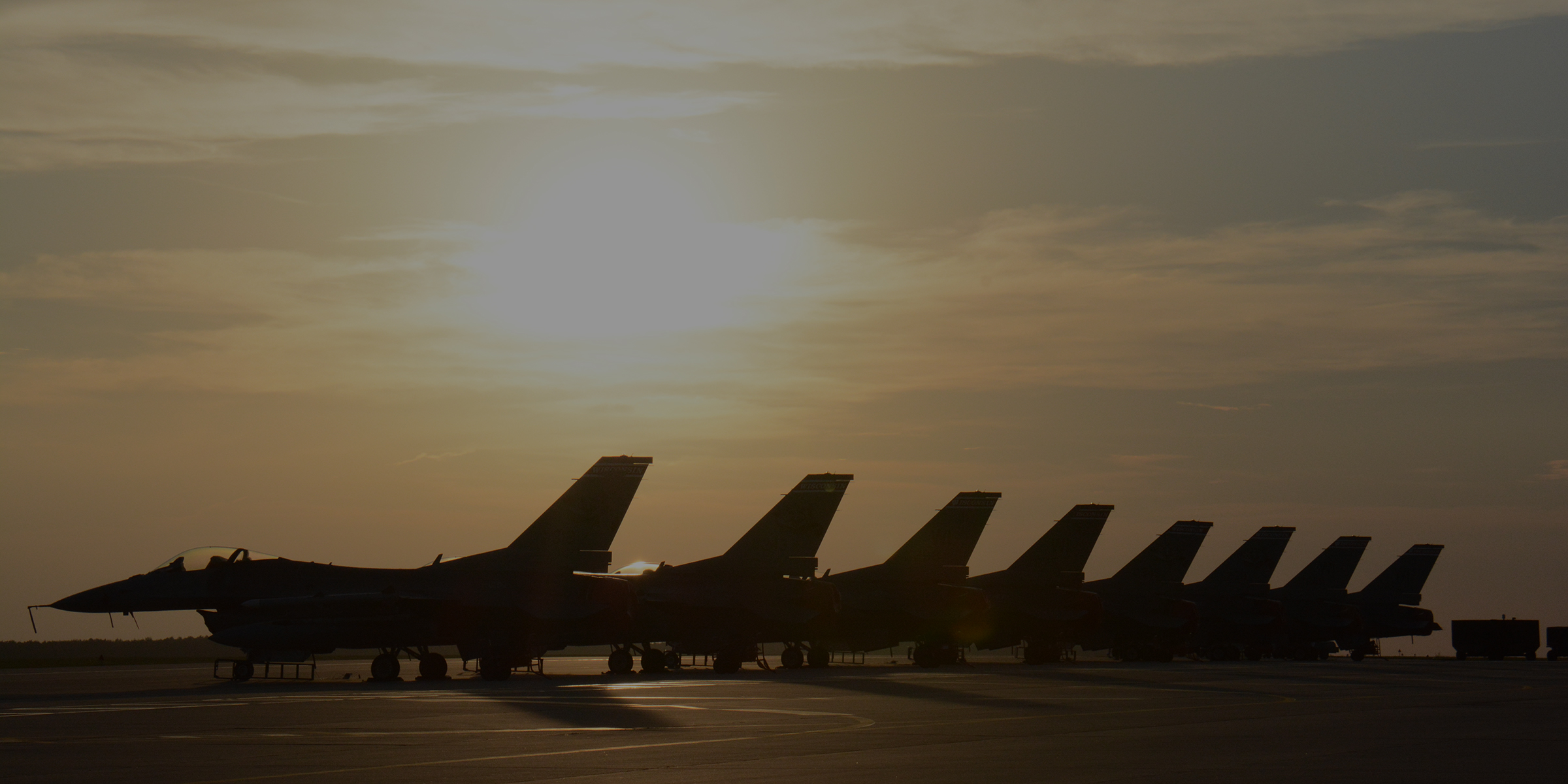 Series of jets at Truax Base during sunset